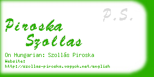 piroska szollas business card